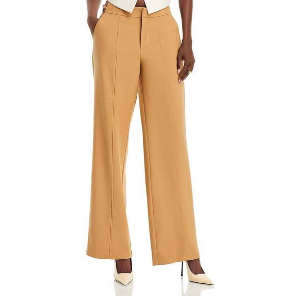 NEW AVEC LES FILLES cutout waist wide leg pants in camel - Picture 2 of 4